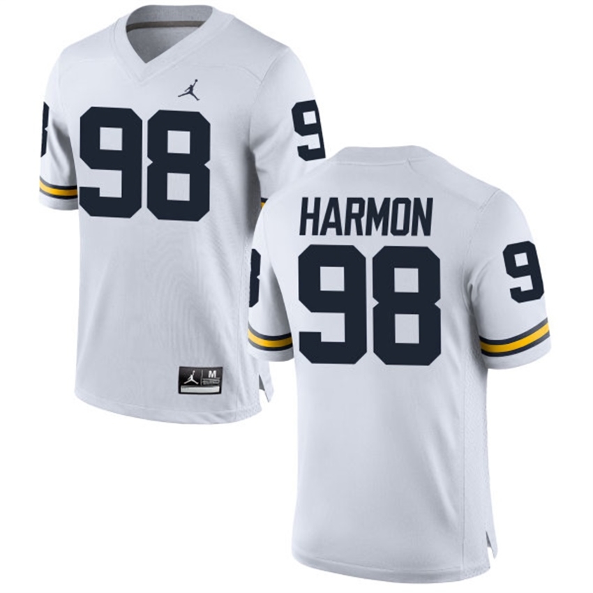 Michigan Wolverines Men's NCAA Tom Harmon #98 White Alumni Game College Football Jersey GCM8849ZA